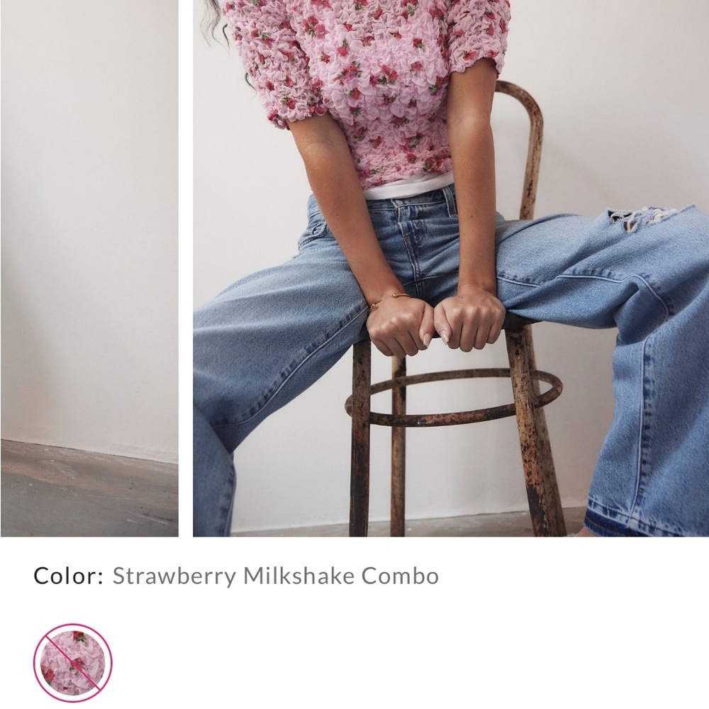 Free People Pink Floral Blouse